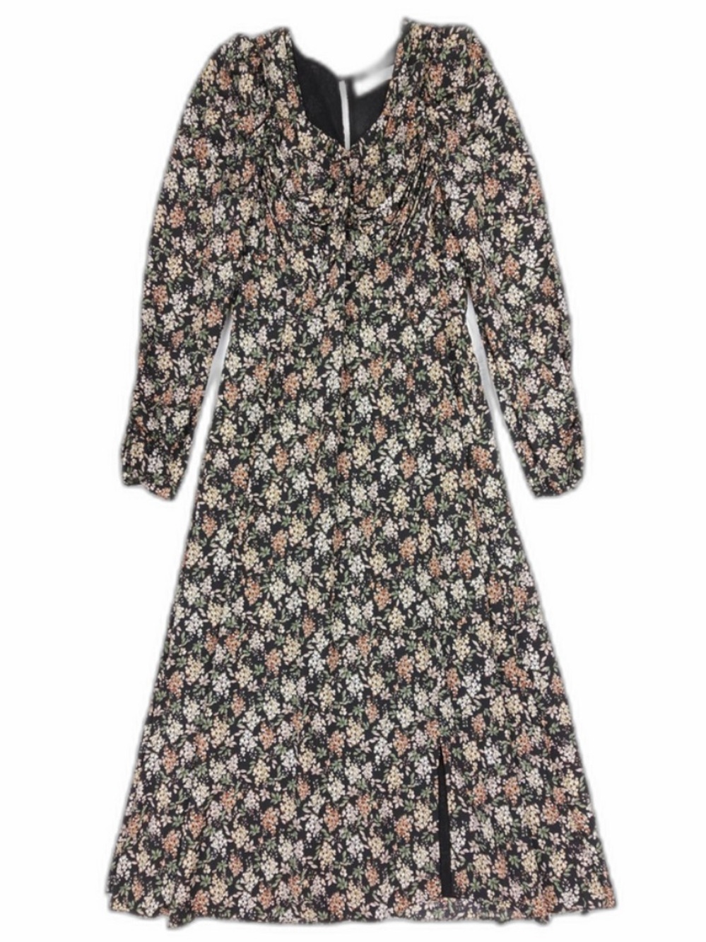 NWT Astr | Floral Whimsigoth Puff Sleeve Midi Dress Romantic Cottagecore Grunge